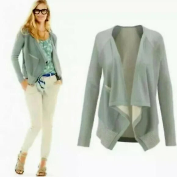CAbi 5132 Open Front Pocket Cardigan Long Sleeve Drape Sweater Sage Women S NWT - Picture 11 of 12